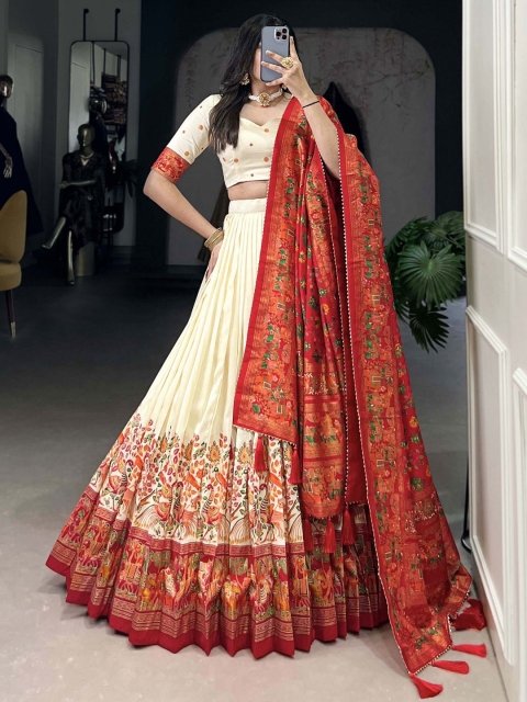 A TO Z CART Printed Ready to Wear Lehenga & Unstitched Blouse With Dupatta