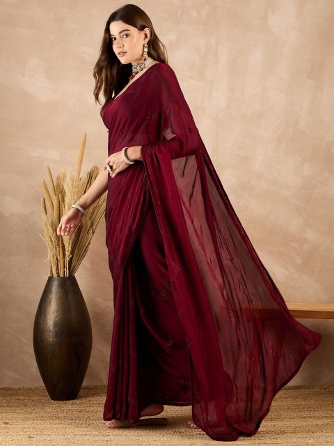 all about you Satin Designer Saree - Image 3