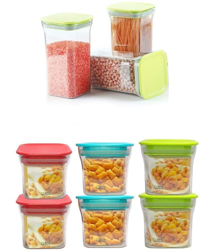 Analog kitchenware - Polyproplene Multicolor Food Container ( Set of 9 - 1100 )