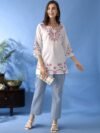 Anouk Floral Embroidered Thread Work Liva Thread Work Kurti