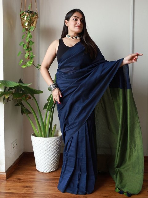 Mandara Pure Cotton Khadi Saree