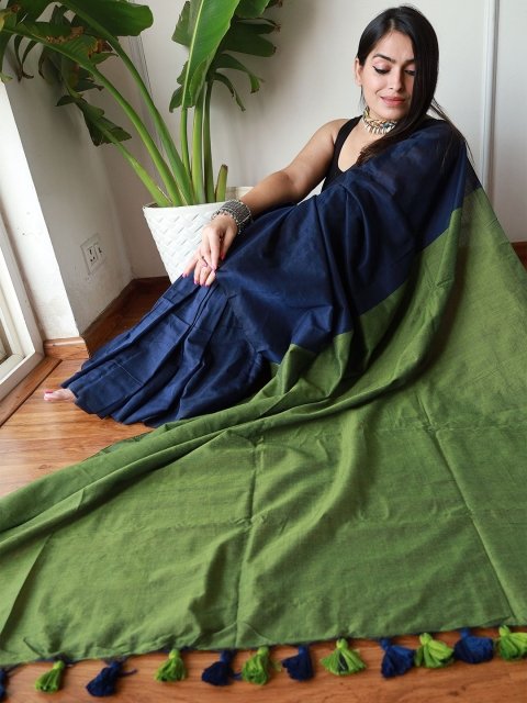 Mandara Pure Cotton Khadi Saree - Image 4