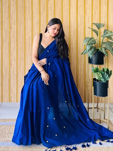 Mandara Women Embellished Pure Cotton Saree - Image 3