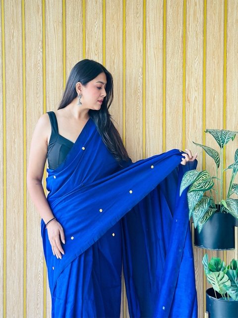 Mandara Women Embellished Pure Cotton Saree - Image 4