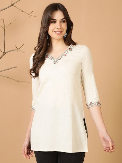 antaran V-Neck Pure Cotton Kurti
