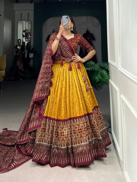 Nakshatra Printed Ready to Wear Lehenga & Unstitched Blouse With Dupatta