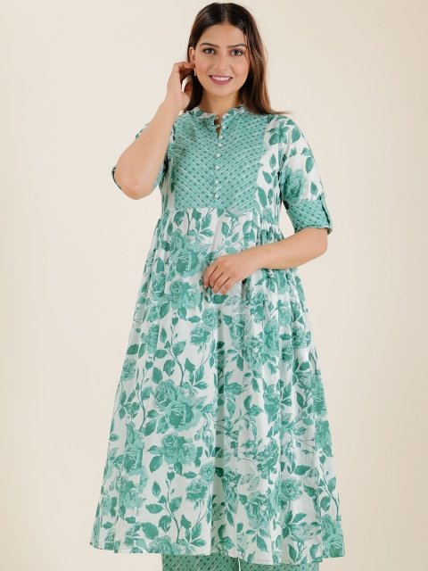 Nakshtra Women Cotton Floral Printed Anarkali Kurta