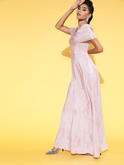 Athena Women Elegant Lavender Solid Gown for Days