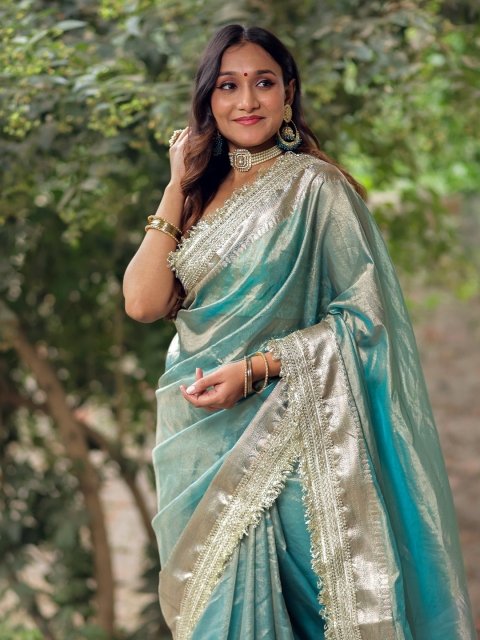 Banarasi Kargha Zari Tissue Handloom Banarasi Saree - Image 3