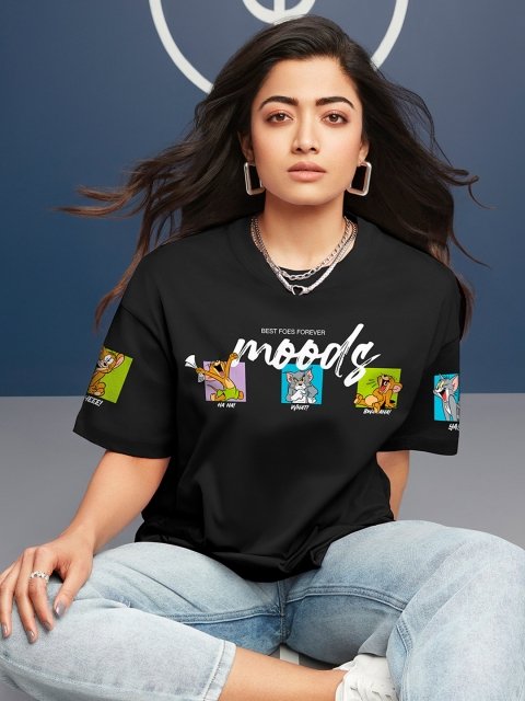 MANADARA x Official Tom & Jerry Merchandise Friends & Feelings Print Oversized T-shirt
