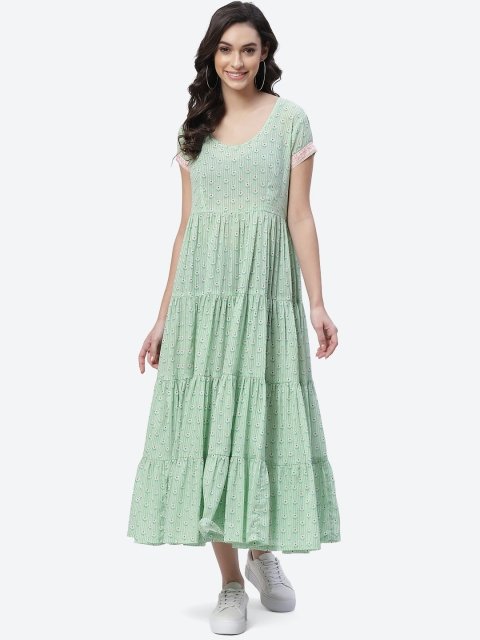Nakshtra Women Green Floral Anarkali Kurta