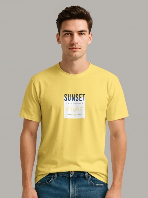 New Men Typography Printed Round Neck Cotton T-shirt