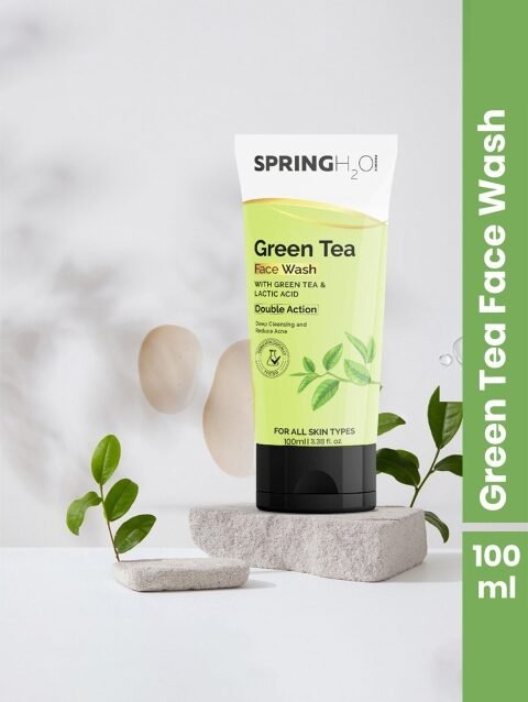 Buy Spring H2O Green Tea Face Wash With Lactic Acid 100 Ml - - Personal Care for Unisex