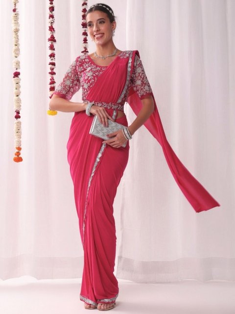 Chhabra 555 Women Embellished Border Sarees