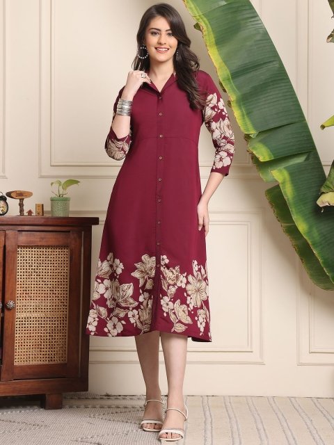 Claura Women Floral Printed Maxi Midi Dress