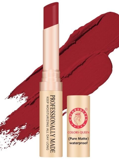 Colors Queen Beauty Lips Non Transfer Pure Matte Lipstick (Rich Red) (4g)