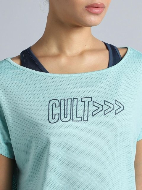 MANADAR Women 2in1 Layered Performance Turquoise T-shirt - Image 3