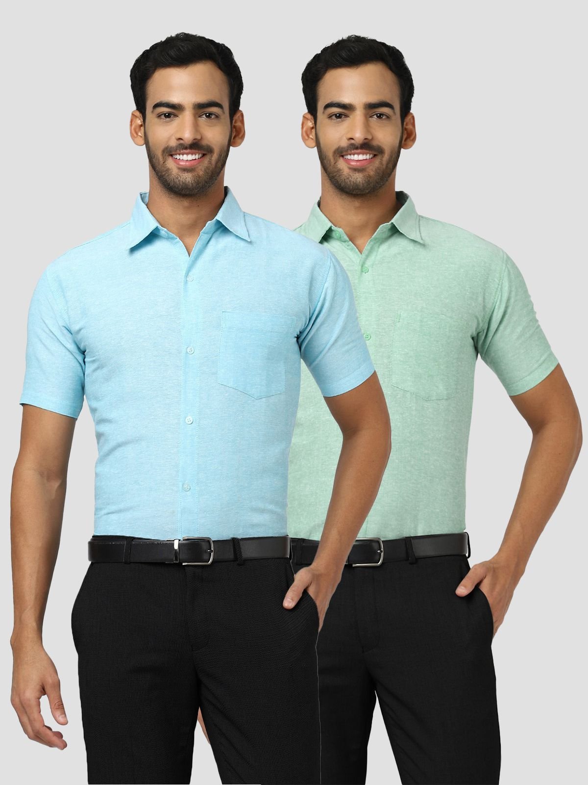DESHBANDHU DBK - Multicolor Cotton Regular Fit Men's Formal Shirt (Pack of 2)