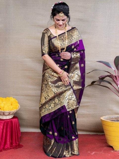 Mandara Fashion Woven Design Zari Pure Silk Banarasi Saree