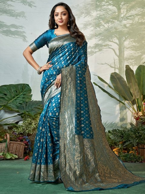DIVASTRI Ethnic Motifs Woven Design Pure Silk Banarasi Saree
