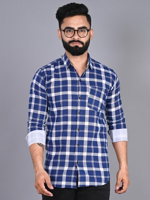 New Slim Fit Tartan Checked Casual Shirt