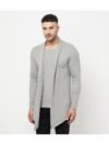 Glito - Grey Cotton Blend Men's Cardigan Sweater ( Pack of 1 )