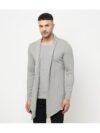 Glito - Grey Cotton Blend Men's Cardigan Sweater ( Pack of 1 )