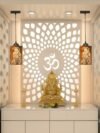 Gojeeva Brown Rectangle Textured Wooden Traditional Ceiling Lamp