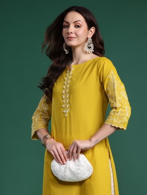 Indo Era Floral Embroidered Kurta