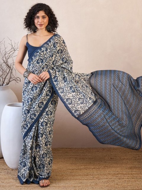 Mandara Ethnic Motifs Ready to Wear Dabu Saree