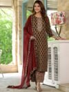 MANDARA Floral Printed Pure Cotton Straight Kurta with Salwar & Dupatta