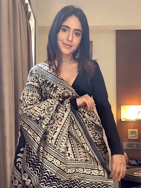 Mandara Kalamkari Printed Block Print Saree - Image 4