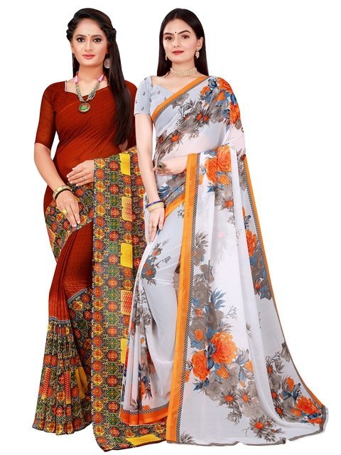 KALINI Women Brown Sarees