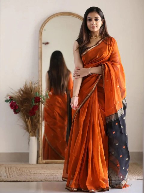 Mandara Woven Design Zari Banarasi Saree