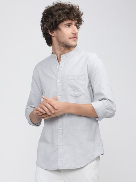 New Men Slim Fit Opaque Casual Shirt