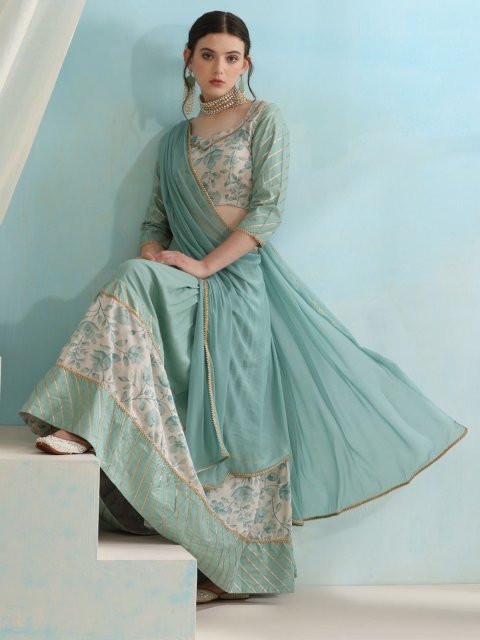 Nakshatra K Floral Printed Ready To Wear Lehenga & Blouse With Dupatta