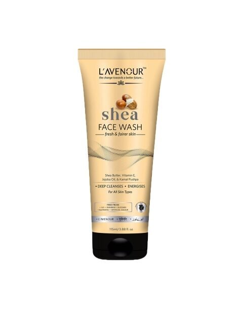 L'AVENOUR Shea Face Wash With Shea Butter, Vitamin E, Jojoba Oil & Hyaluronic Acid -115 ml