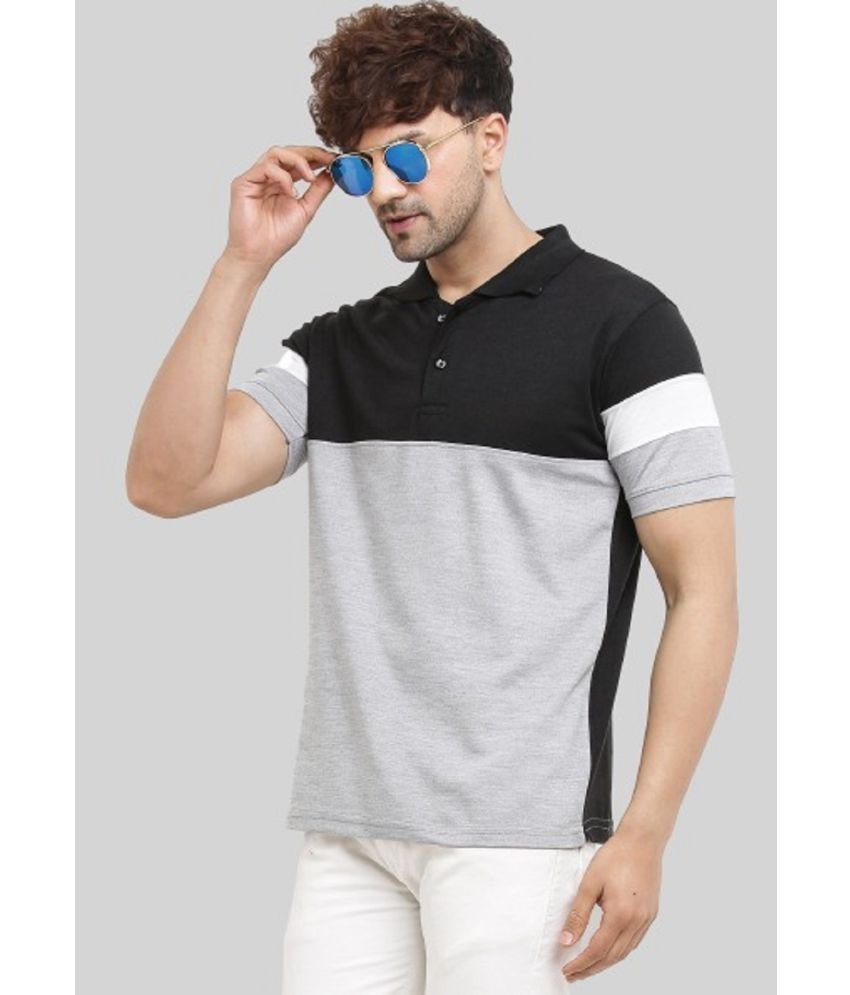 Leotude - Black Cotton Blend Regular Fit Men's Polo T Shirt ( Pack of 1 )