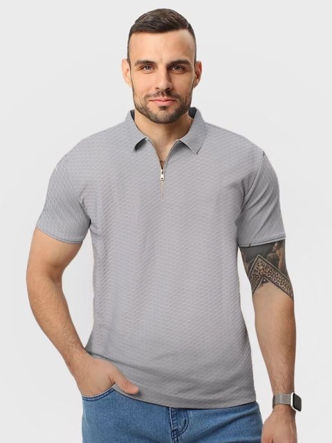 Leotude Men Polo Collar T-shirt