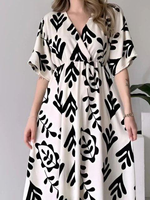 MANOJAVA Women Cotton Floral Printed Fit & Flare Midi Dress - Image 3