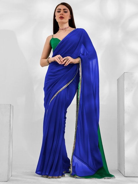 Mandara Colourblocked Zari Saree