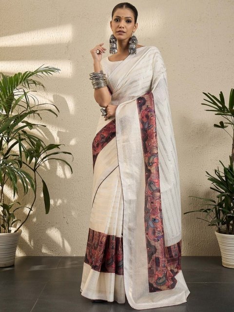 Mandara Kalamkari Silk Blend Kota Saree