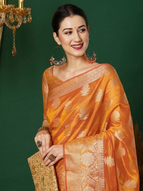 Mandara Woven Design Zari Pure Silk Banarasi Saree