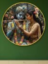 Myntra Elegant Homes Blue And Brown Radha Krishna Religious Wood Wall Art