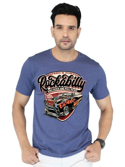 NOBLE HUSTLE Graphic Printed Round Neck Pure Cotton T-shirt