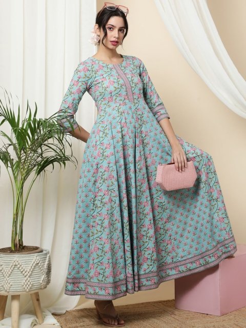 Sa Rasa Floral Printed Anarkali Kurta