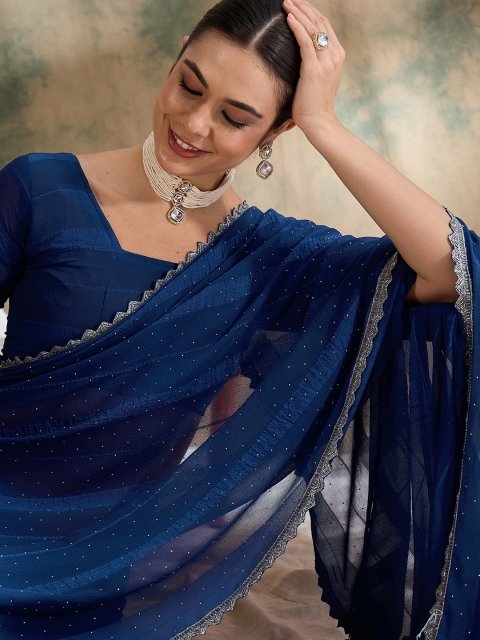 Mandara Embellished Saree With Blouse Piece