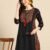 Sangria Floral Yoke Printed Mirror Work Kurta