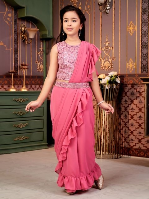 Mandara Saree With Embroidered Blouse