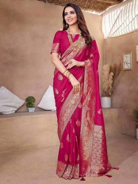 Satrani Woven Design Zari Banarasi Saree - Image 2